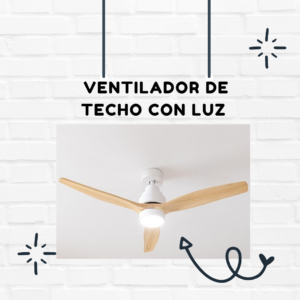 Cecotec Ventilador de Techo con Luz EnergySilence Aero 5300 White&Wood Design