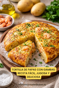 tortilla de papas con gambas