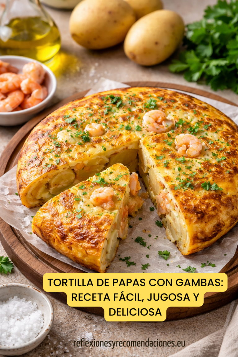 tortilla de papas con gambas