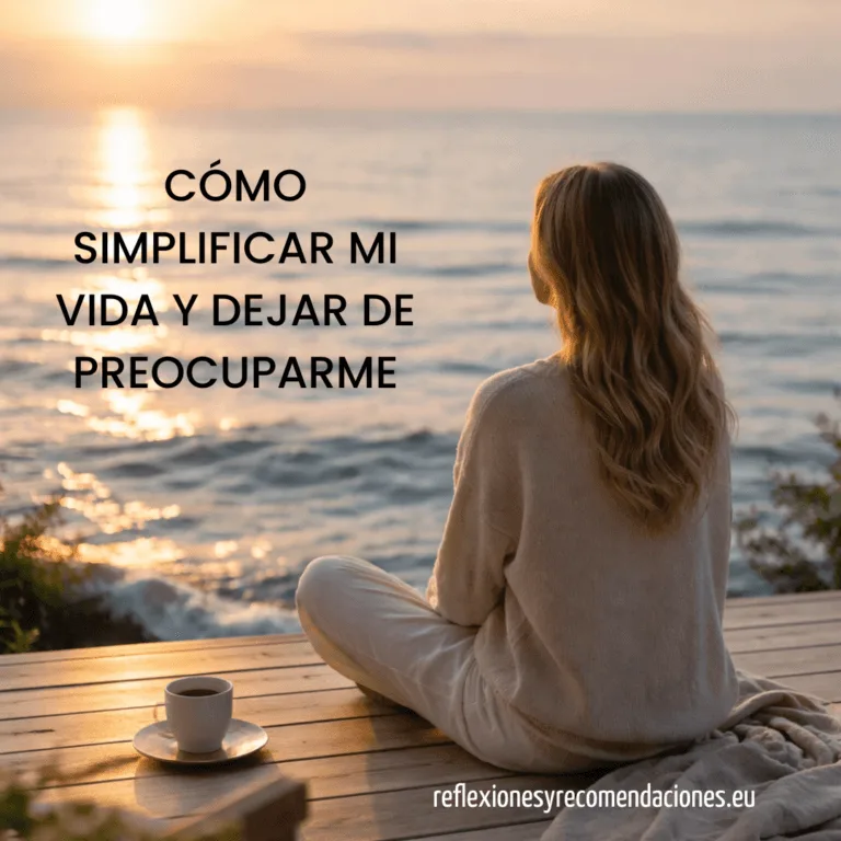 una mujer sentada en calma frente al mar con luz suave