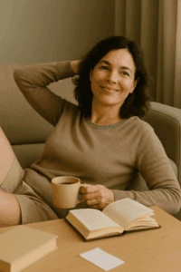Mujer practicando autocuidado y aprendiendo a gastar en sí misma sin culpa