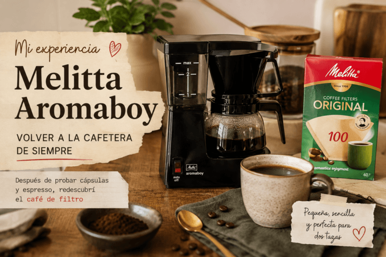 Melitta Aromaboy y filtros de café en una cocina